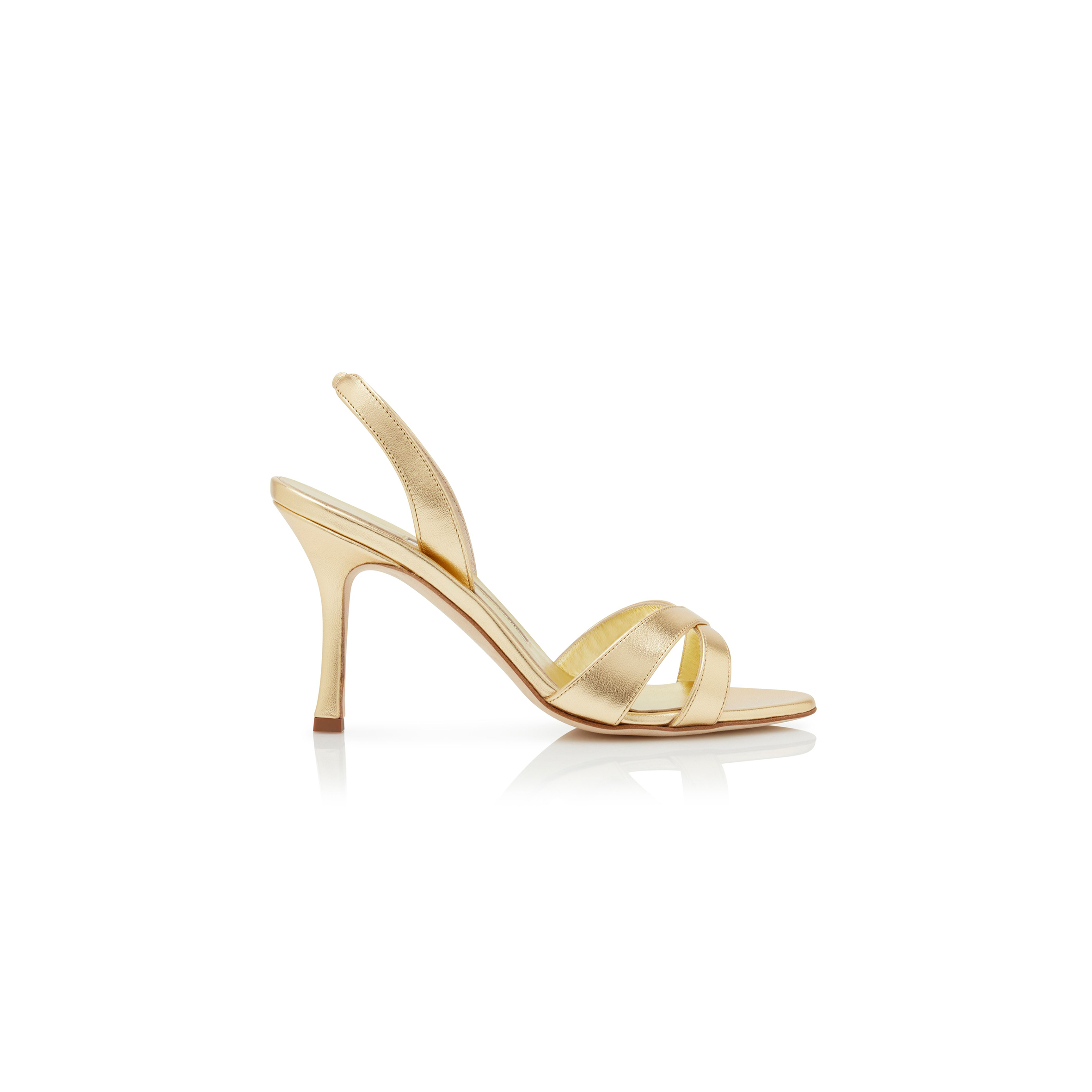man010 B1ahn*k callasli gold nappa leather slingback sandals 124-2734-0001